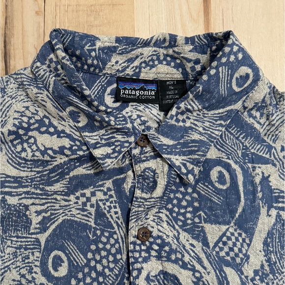 Patagonia Dreamtime Shirt Button Up Polo Blue Organic Cotton XL - Picture 4 of 9